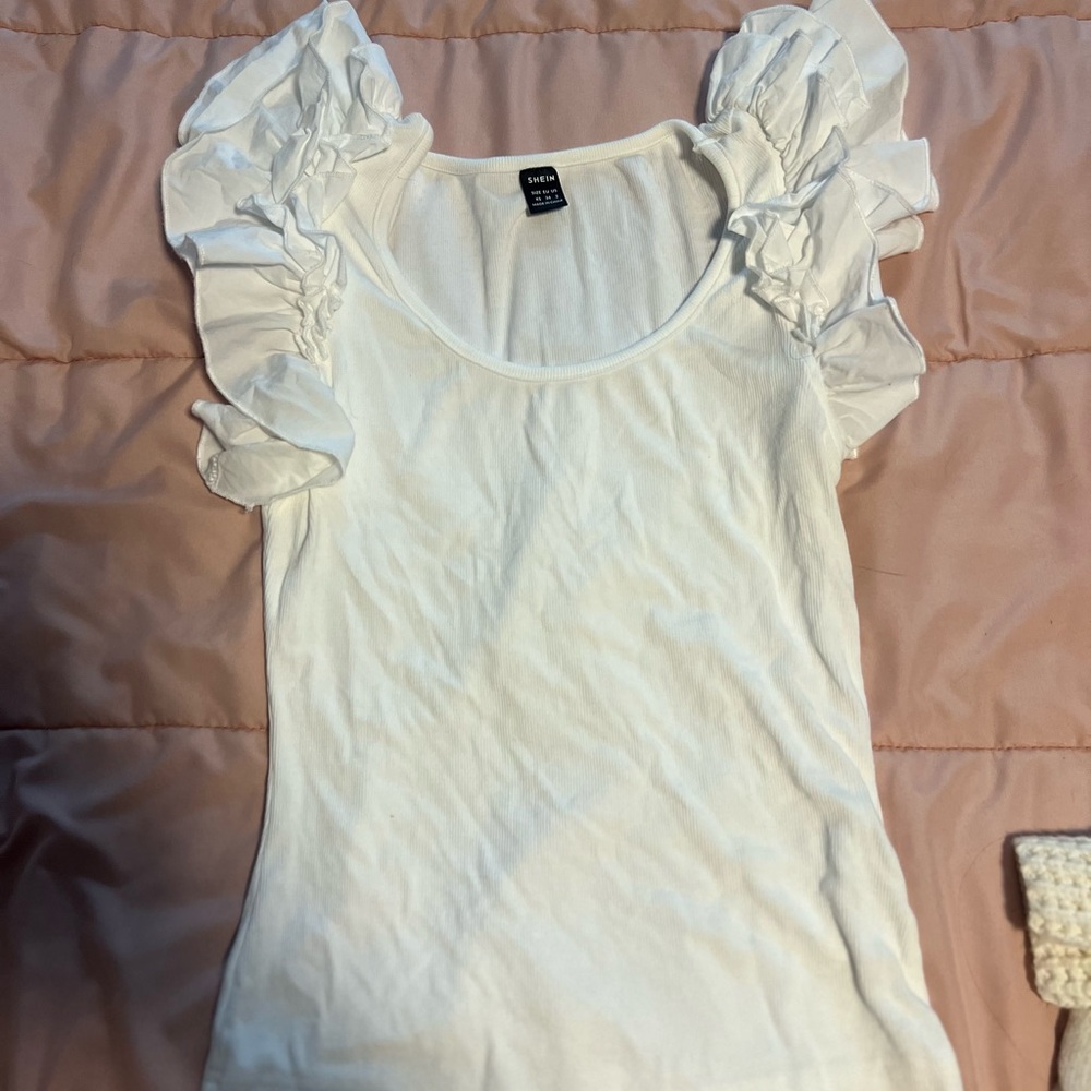 SHEIN White Puff Sleeve Blouse